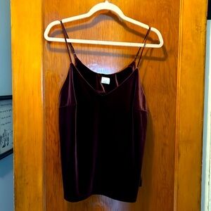 Faux Velvet Maroon Tank